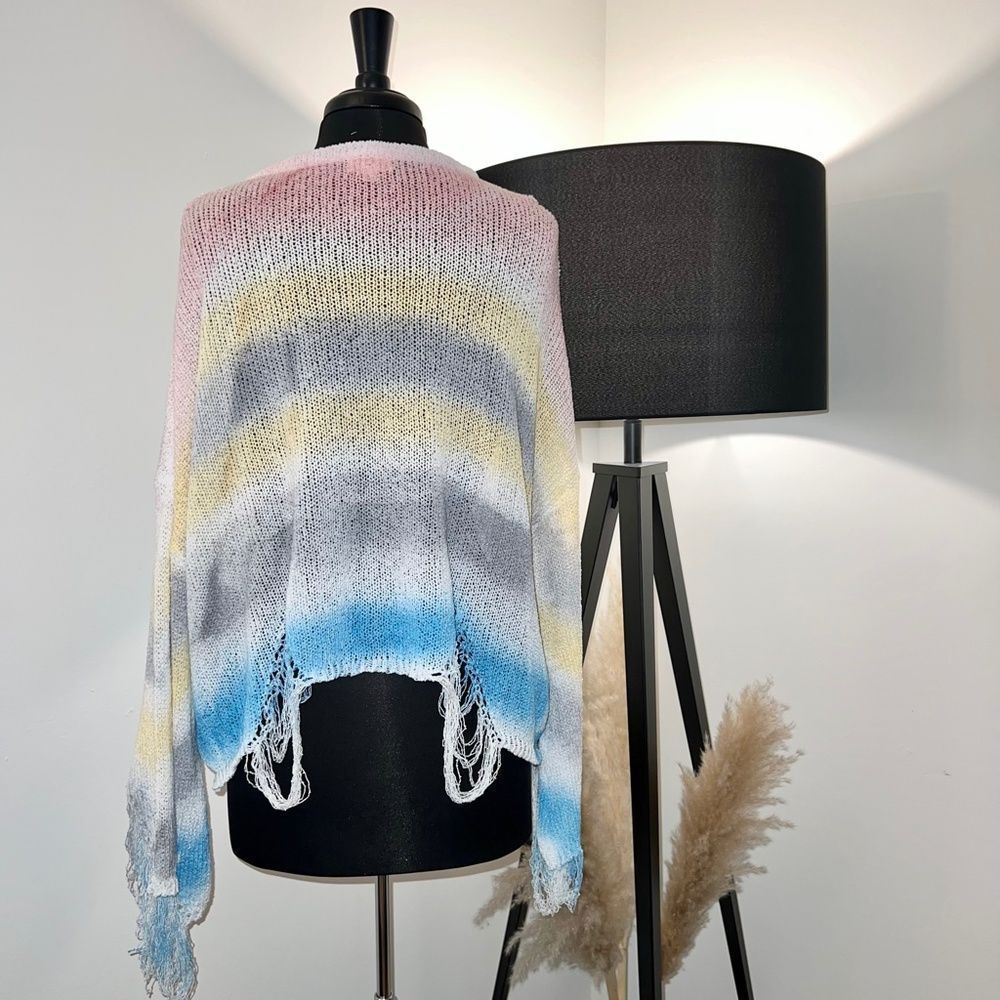 POL Sherbert Rainbow Rugged Lightweight Sweater - Picture 7 of 7